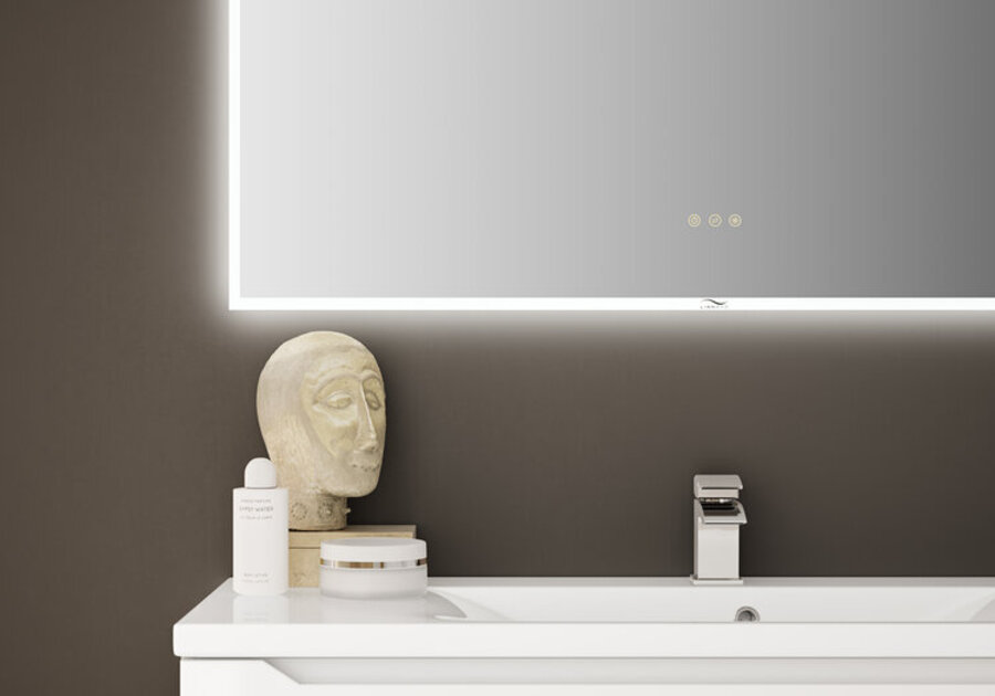 Emma Hvit 120CM servantskap med speil Hvit høyglans med enkel vask og speil 