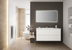 Emma Hvit 120CM servantskap med speil Hvit h&#248;yglans med enkel vask og speil